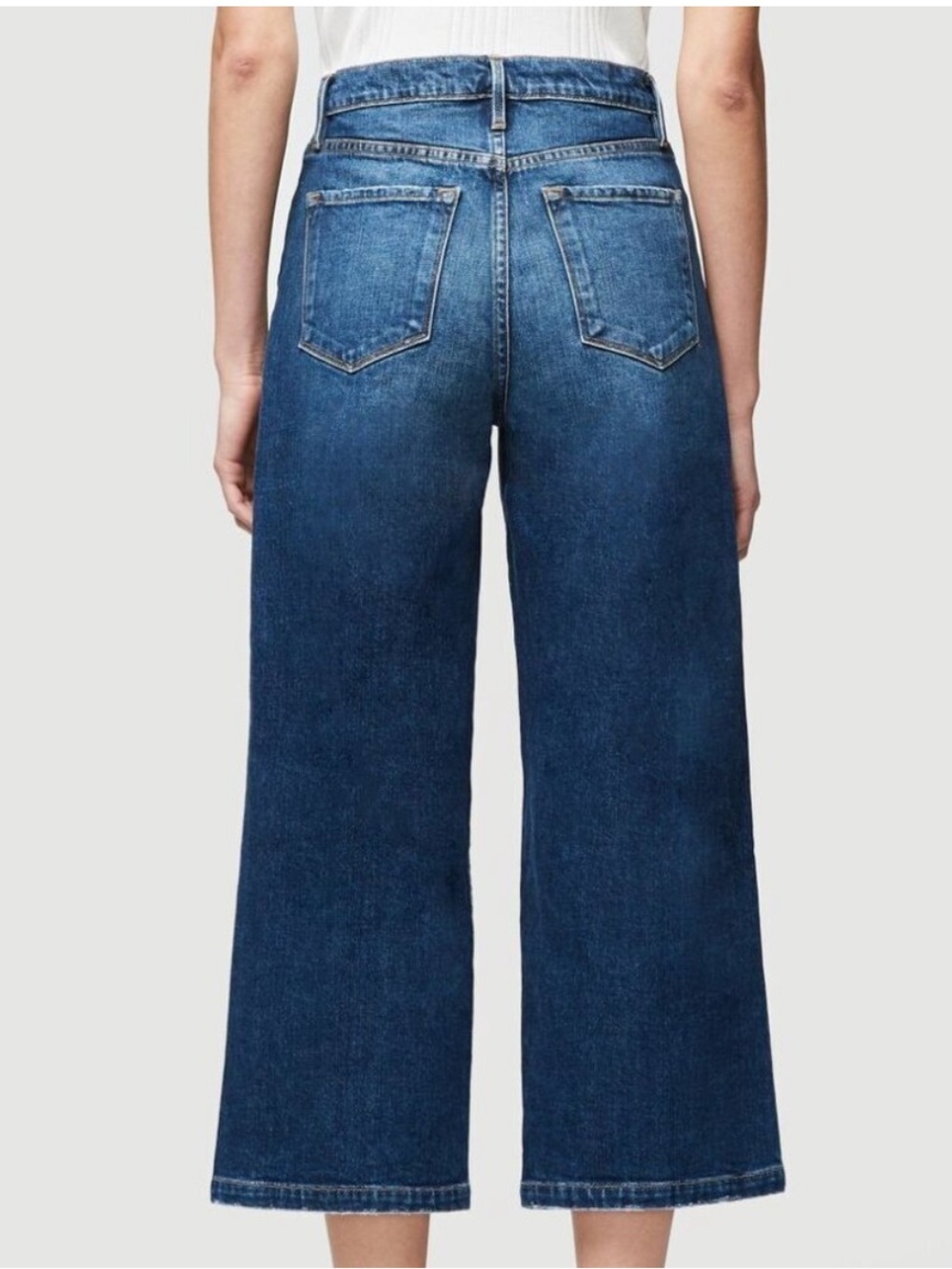 Frame Denim Ali Wide Leg Crop Mellencamp Medium Wash Jeans - Picture 2 of 15